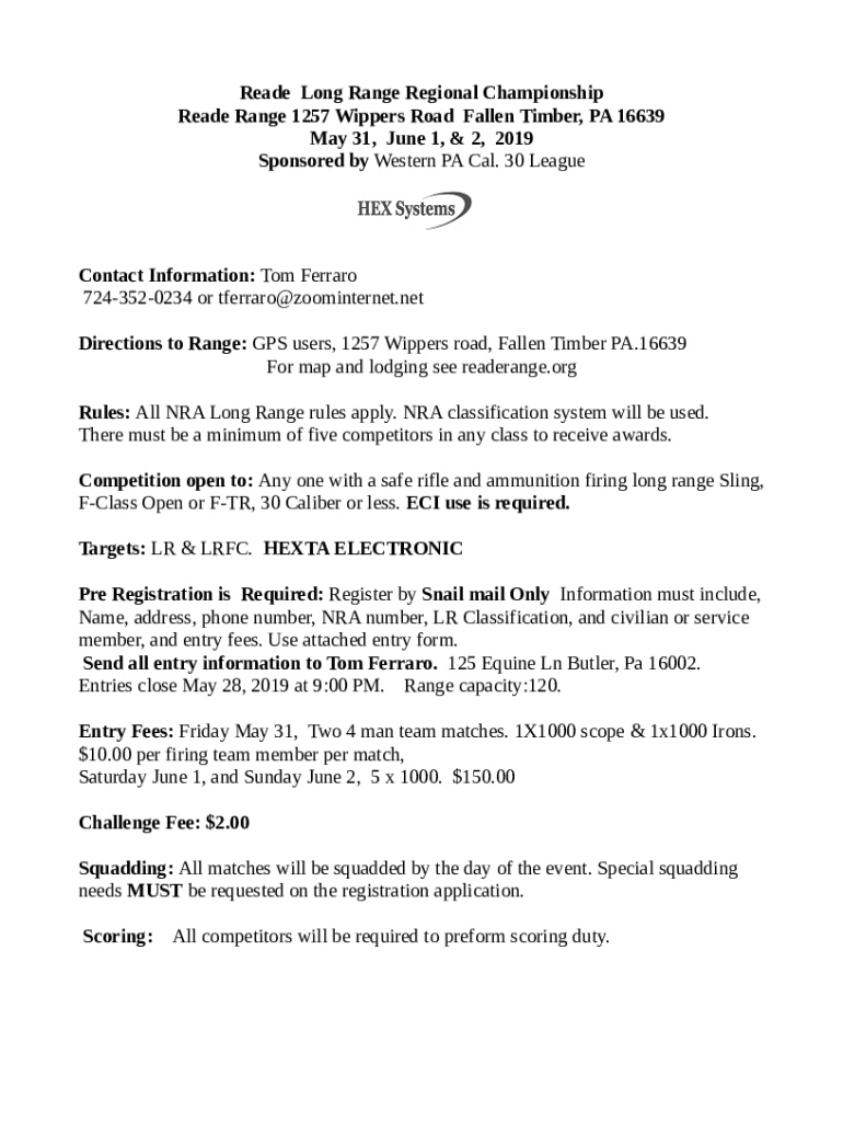 Fillable Online Reade Range - Fill Online, Printable, Fillable, Blank ...