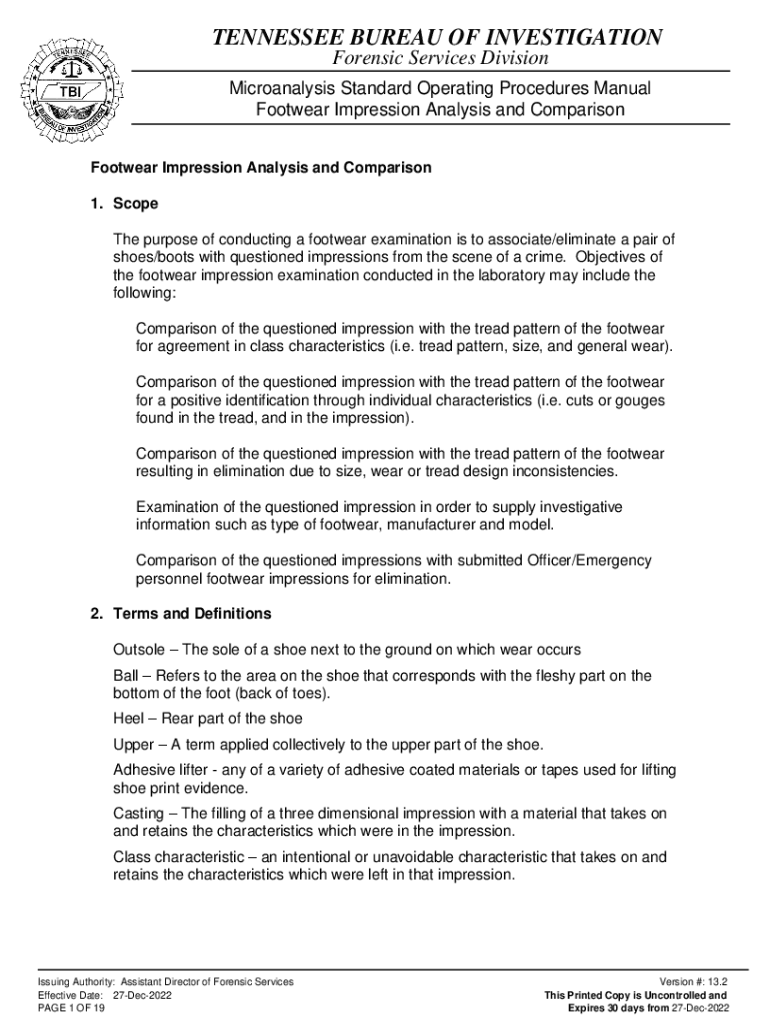 Fillable Online The Forensic Analysis of Footwear Impression Evidence