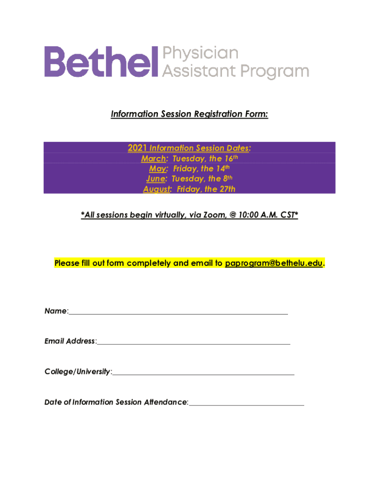 Fillable Online STUDENT VEHICLE REGISTRATION FORM Bethel University