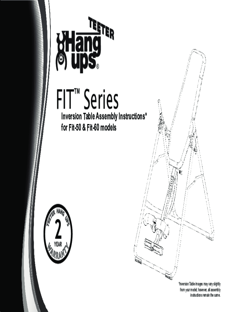 Fillable Online Hang ups Teeter Fit50 Assembly Instructions Manual Fax