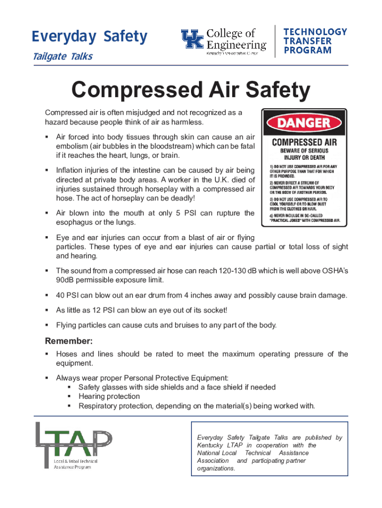 Fillable Online Top 12 Compressed Air Safety Guidelines Fax Email Print
