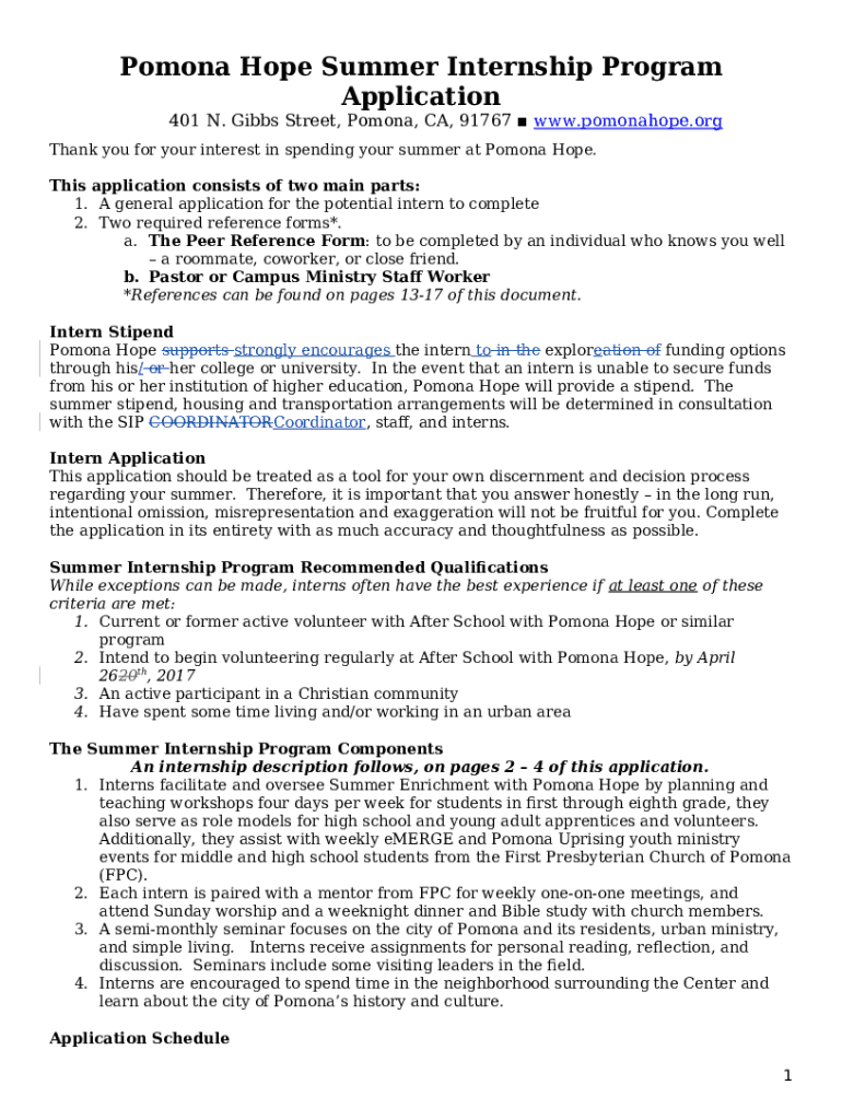 Pomona HopeBringing Hope and Transation to Pomona Doc Template pdfFiller