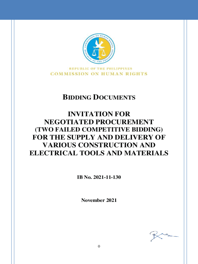 Fillable Online chr gov bidding documents invitation for negotiated