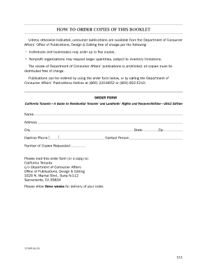 California Tenants Guide Order Form