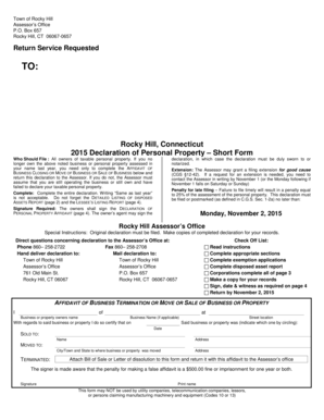 2015 Connecticut Personal Property Declaration