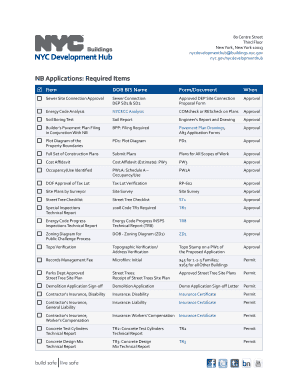 New Building Application Required Items