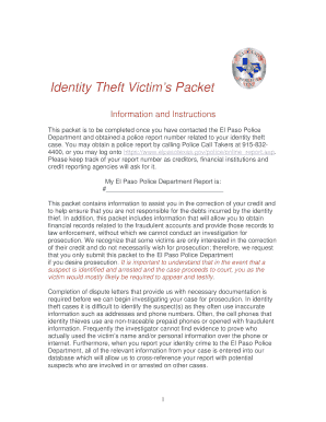 Identity Theft Victim's Packet
