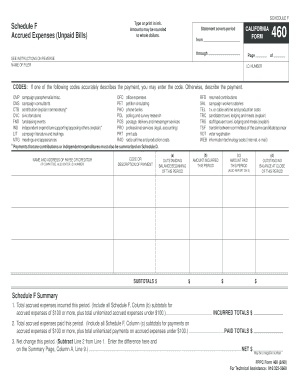 California Form 460 Schedule F