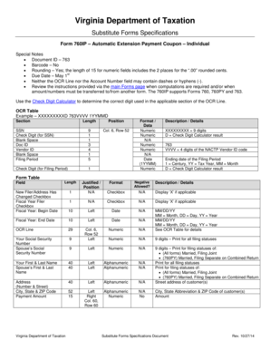 Virginia Form 760IP Automatic Extension Payment