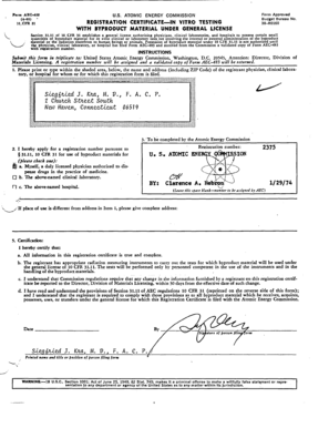 US Atomic Energy Commission Form AEC-483