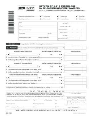 New York City E-911 Surcharge Form