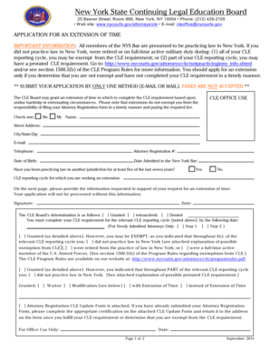 New York CLE Extension Application