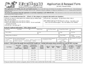 HUSKY Health Insurance Application Form