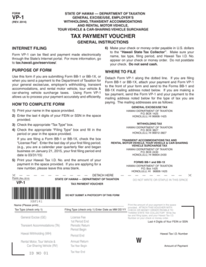 Hawaii VP-1 Tax Payment Voucher