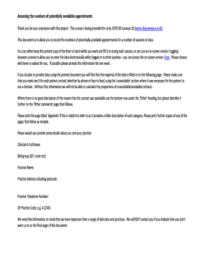Avoidable Appointments Survey Form