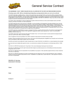 General Service Contract for DJ Services