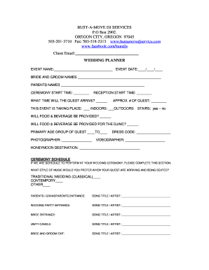 Wedding DJ Service Agreement