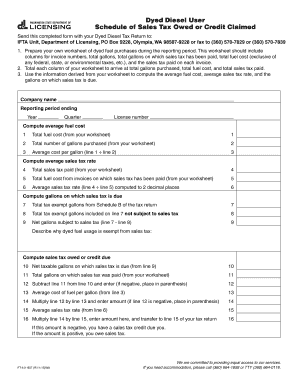 Washington Dyed Diesel Sales Tax Form