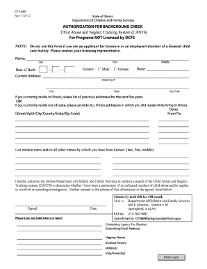 Illinois Background Check Authorization Form