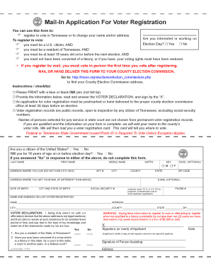 Tennessee Voter Registration Form