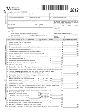Wisconsin Form 1A Income Tax Return