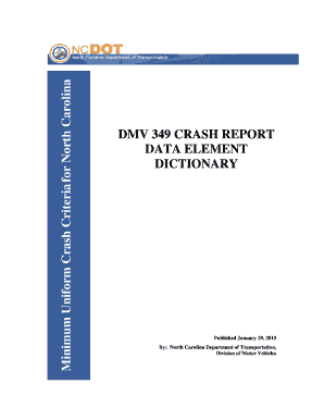 North Carolina DMV 349 Crash Report