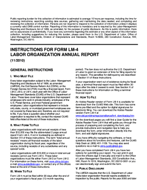 Labor Organization Annual Report Form LM-4