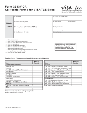 California Form 2333V-CA Order Form