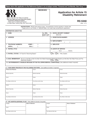 New York State Disability Retirement Application