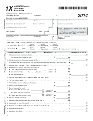 Wisconsin 1X Amended Income Tax Form
