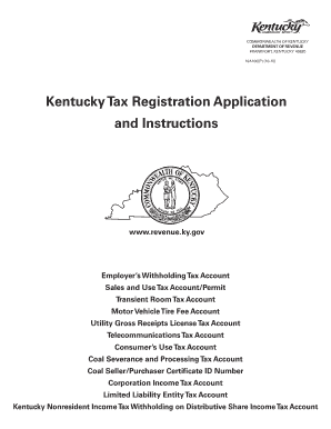 Kentucky Tax Registration Application
