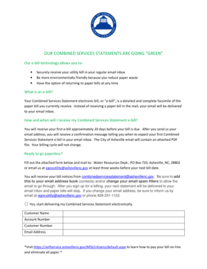 Asheville Combined Services Statement e-Bill Form