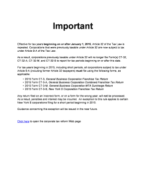 New York CT-32-S Franchise Tax Return
