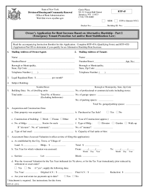 New York Alternative Hardship Rent Increase Application