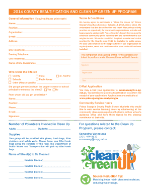 Prince George's County Clean Up Green Up Application