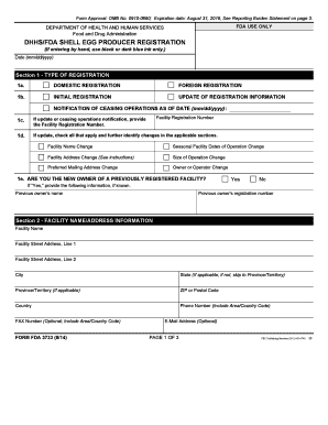 FDA Shell Egg Producer Registration Form