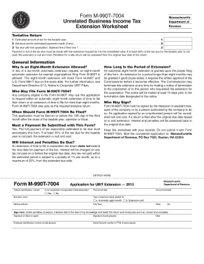 Massachusetts Form M-990T-7004