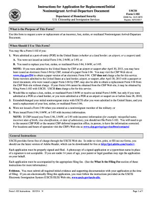 USCIS Form I-102