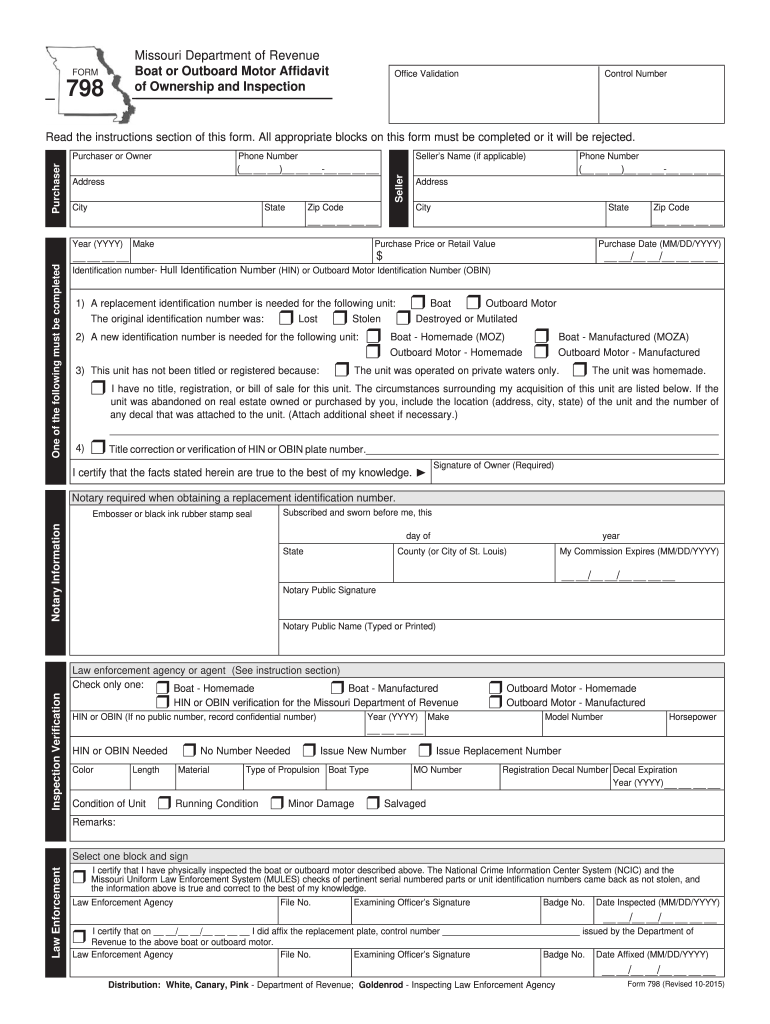 form 798 Preview on Page 1