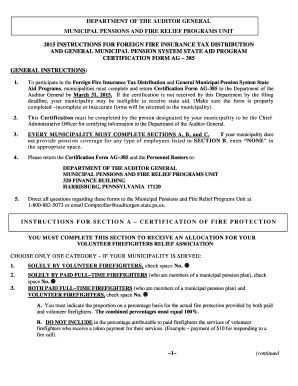 Pennsylvania Certification Form AG-385