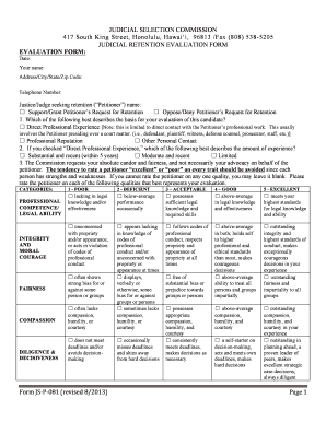 Judicial Retention Evaluation Form