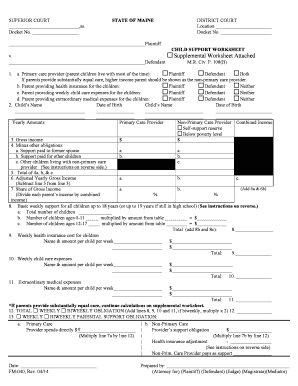 Child Support Worksheet