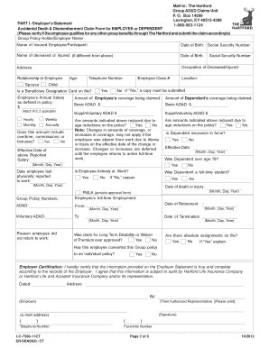 Accidental Death & Dismemberment Claim Form