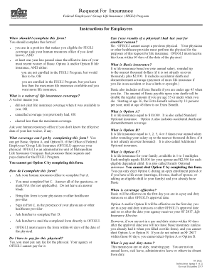 Request for Federal Employees' Group Life Insurance