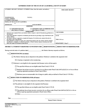 California Resentencing Reduction to Misdemeanor Response