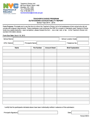 Teacher's Choice Accountability Report