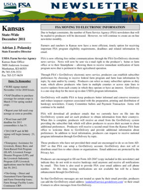 Kansas FSA Electronic Information Form
