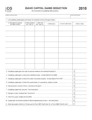 Idaho Capital Gains Deduction Form