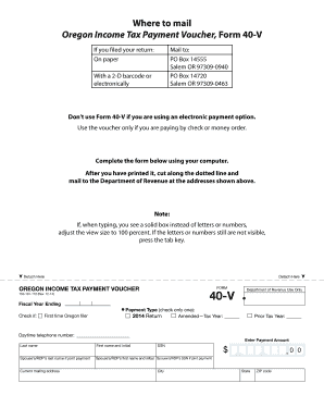 Oregon Income Tax Payment Voucher