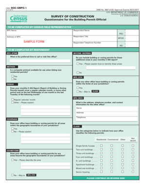 Survey of Construction Building Permit Official Form